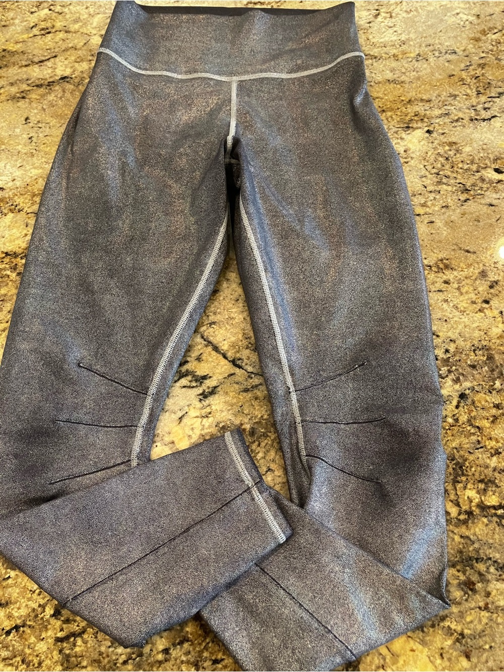 ALO Yoga High-Waist Moto Leggings Black/Gray Speckled Size M